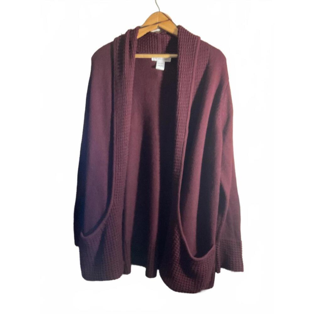 99 Jane Street Cozy Burgundy Knit Cardigan  Pockets- Size 1X